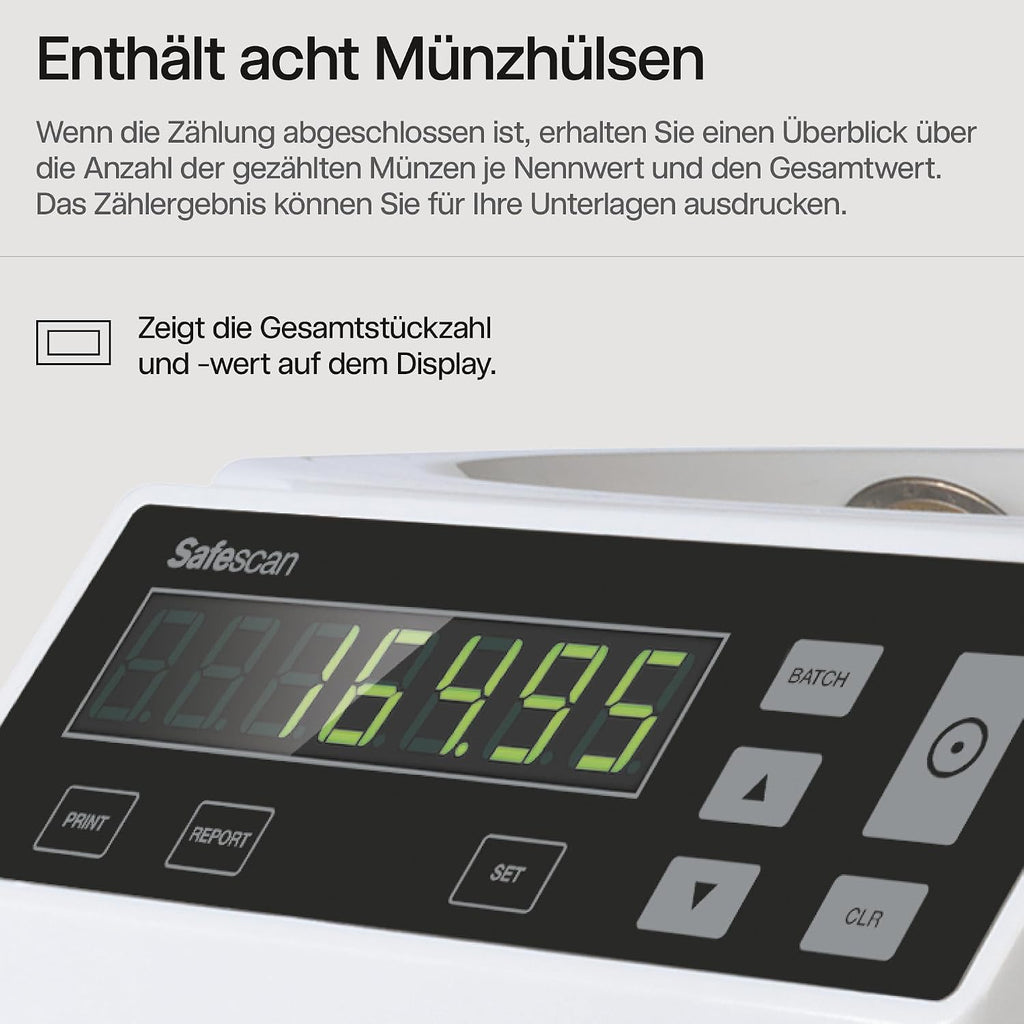 1250 Münzzähler - Münzsortierer für gemischte Münzen, sortiert nach Stückelung, Geldzählmaschine