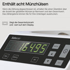 1250 Münzzähler - Münzsortierer für gemischte Münzen, sortiert nach Stückelung, Geldzählmaschine