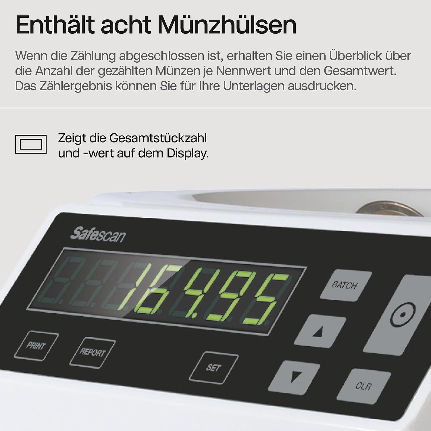 1250 Münzzähler - Münzsortierer für gemischte Münzen, sortiert nach Stückelung, Geldzählmaschine