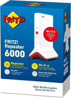 Repeater 6000 (WiFi 6, drei Funkeinheiten: 5 GHz (2x2400 Mbit/s) + 2,4 GHz (1200 Mbit/s), 2,5-Gigabit-LAN)