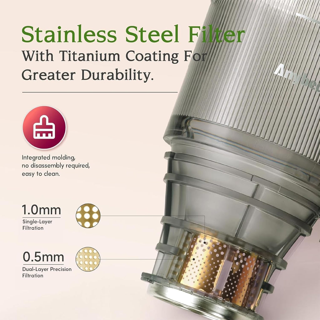Entsafter, 124 mm Einfüllschacht, 350W, Slow Juicer, Doppel-Zerkleinerung, für ganze Früchte/Gemüse, hohe Saftausbeute, BPA-frei, Tritan, grau