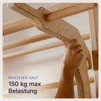 Sprossenwand für Erwachsene und Kinder mit Klimmzugstange & Dip Extension - Kletterwand fürs Kinderzimmer