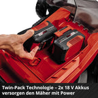 GE-cm 36/43 Li Akku-Rasenmäher, Power X-Change, 36V, 43cm, Brushless, Mulch, 63L, bis 600m², 25-75mm, ohne Akku