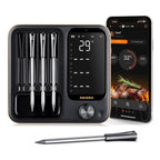INT-14-BW kabelloses Fleischthermometer, Smart-Grillthermometer, WIFI 2.4G + BT 5.4, 91m Reichweite, für Ofen/Grill/Smoker/Rotisserie/Airfryer