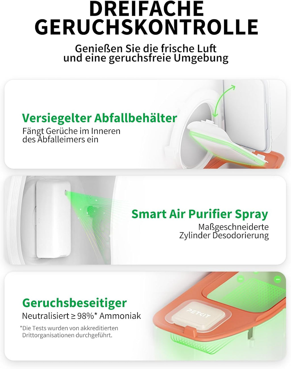 Pura Max 2 Selbstreinigende Katzentoilette, 76L, xSecure, Geruchsbeseitigung, App-Steuerung, Großes Fassungsvermögen, für mehrere Katzen