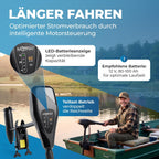 TRS 62 lbs Elektromotor – 696W Außenborder, salzwassertauglich, LED-Batterieanzeige, 12V für Schlauchboote, 5 Vorwärts-/3 Rückwärtsgänge