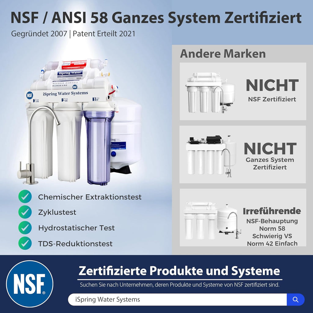 RCC7AK 6-stufiges Umkehrosmose-Wasserfiltersystem, 75GPD, mit alkalischem Mineralienfilter, Untertisch-Anlage für Trinkwasser