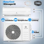Klimaanlage Set Split, WiFi/App, Kühlen A++/Heizen A+, 18000 BTU/h (5300W), sehr leise, R32, Fernbedienung, Timer, Montagematerial, Weiß