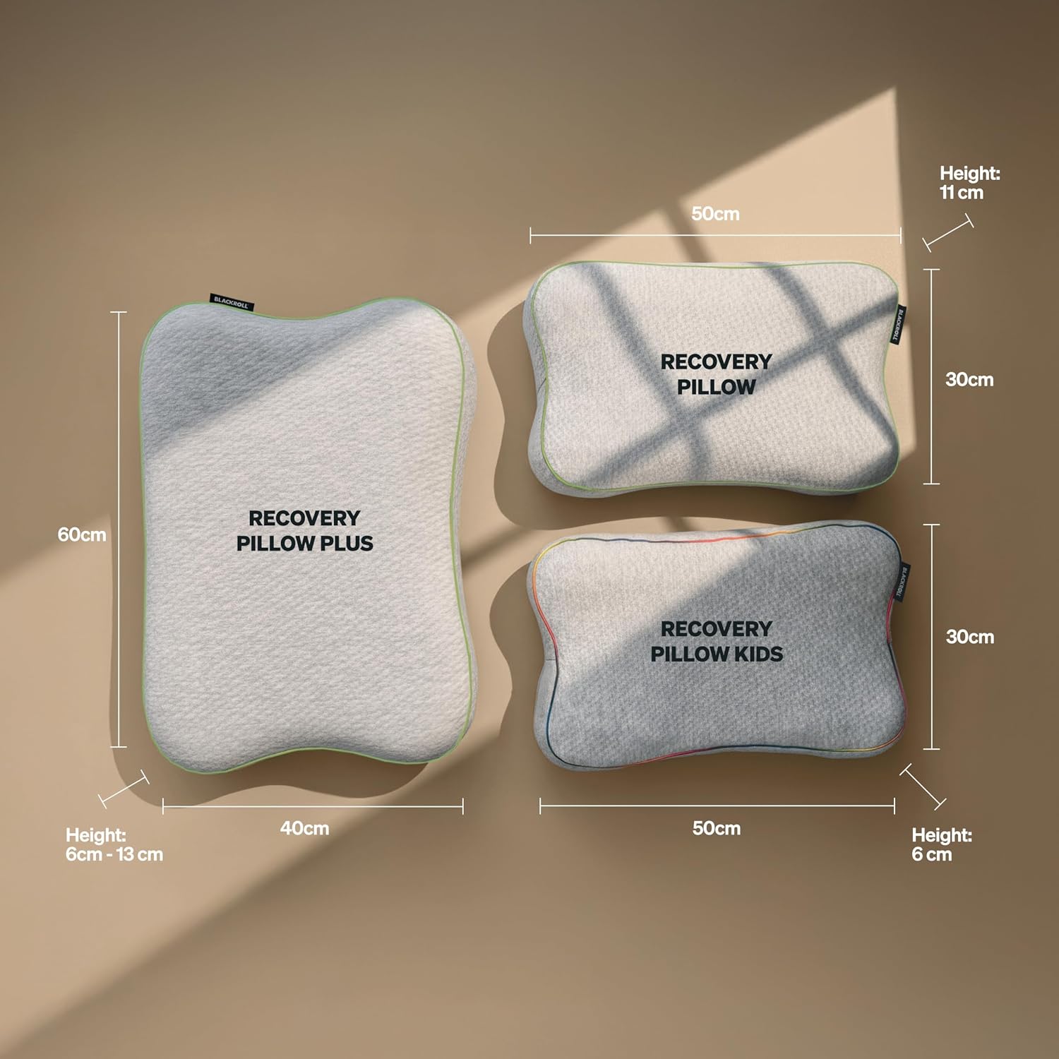 Recovery Pillow Plus (60x40 cm) – höhenverstellb. Nackenkissen, Memory Foam (6–13 cm), für Seiten-/Rücken-/Bauchschläfer, Made in Germany