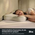 Recovery Pillow Plus (60x40 cm) – höhenverstellb. Nackenkissen, Memory Foam (6–13 cm), für Seiten-/Rücken-/Bauchschläfer, Made in Germany
