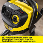 WD 7 Control P S 30/6/35/T Nass-/Trockensauger, FILT!elligence, Fernbedienung, Steckdose, Blasfunktion, 1400W, 30l Edelstahl