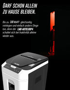 P4 Aktenvernichter - 180 Blatt gleichzeitig, Kreuzschnitt, Auto-Abschaltung, extrem leise 58 dB, Touch-Bedienfeld, 32 Liter Behälter, DSGVO
