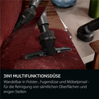 Staubsauger m. Beutel, 69 dB, HEPA, 5 L Beutel, Turbo-Düse für Tierhaare, 12 m, alle Böden, Zusatzdüsen, grau, VX9-5-EBR