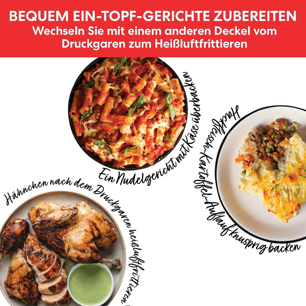 Pro Crisp 11-in-1, Heißluft, Schnellkochtopf, Slow Cooker, Dampfgarer, Grill, Dörren, Sous-Vide, 1500W, 7.6L, schwarz