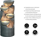 Gartenbrunnen Salo mit LED Beleuchtung, ca. 81x34x33 cm, Polyresin, grau