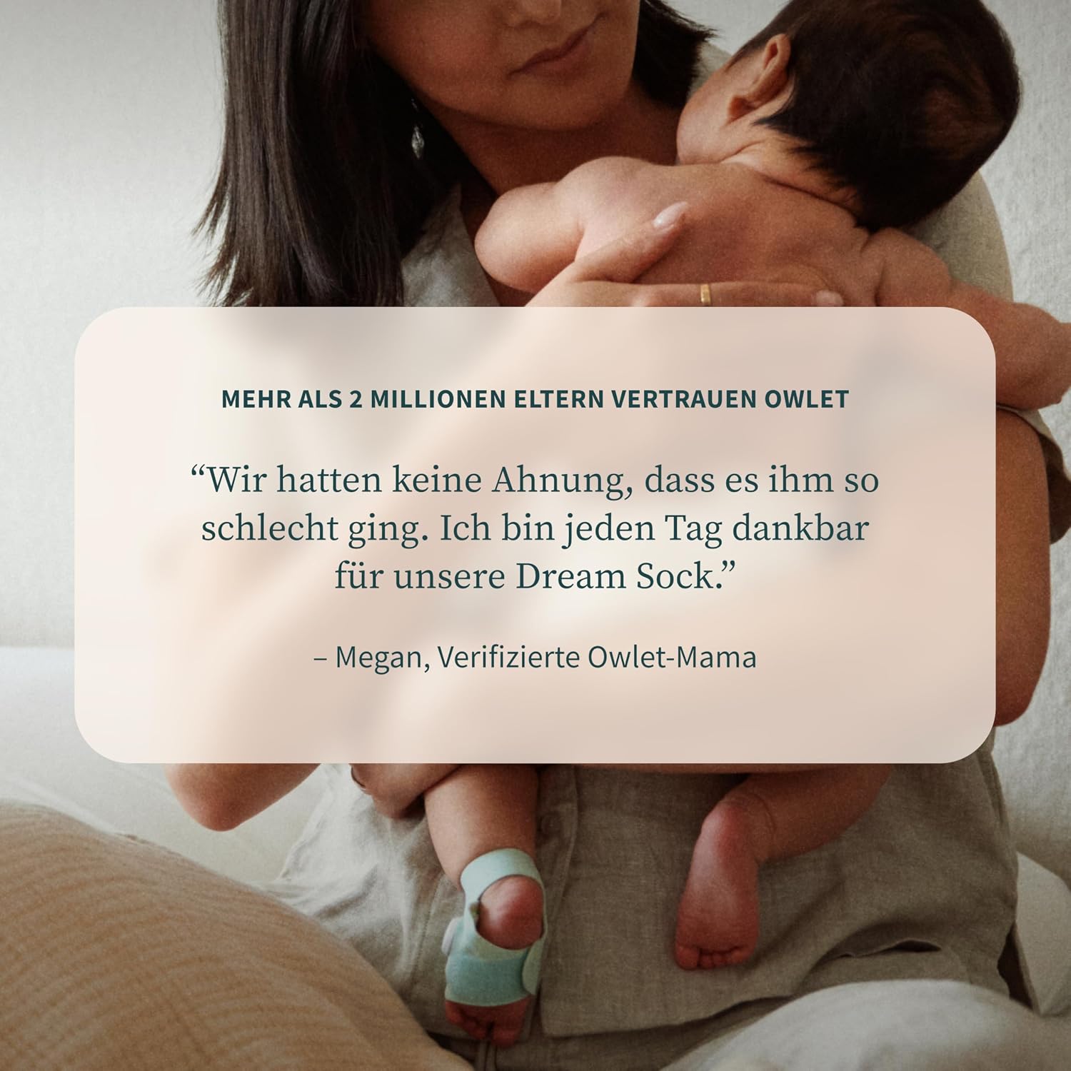 Dream Sock – Smarte Babyüberwachung mit App | Sensorbasiertes Babyphone-System mit Schlaftracking & Benachrichtigungen | 0–18 Monate | Mint