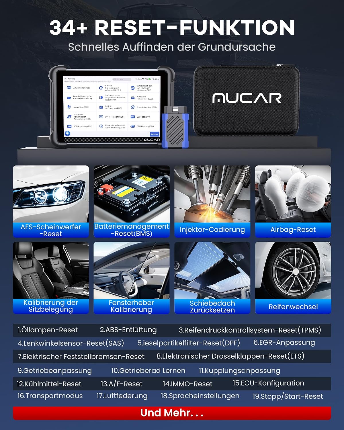 AI-OBD2 892BT Diagnosegerät, 34 Reset-Funktionen, volle Systemdiagnose, ECU-Kodierung, BI-direktionale Steuerung