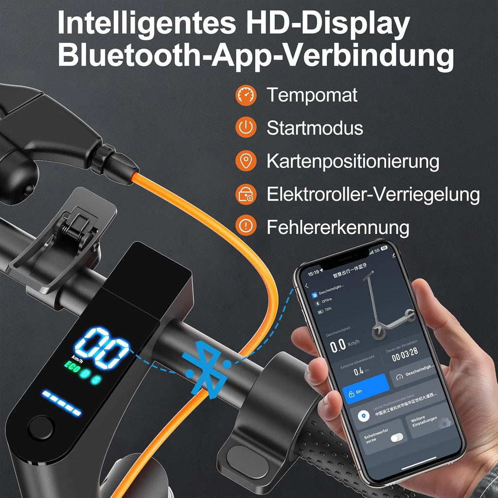 E-Scooter mit Straßenzulassung T-Serie, APP-Steuerung, 30-35km Reichweite, 350W Motor, 8,5 Zoll Wabenreifen, Duales Bremssystem – für Erwachsene