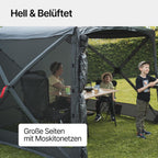 Faltbarer Pop Up Pavillon 2x2m mit Schnellaufbau & UV-Schutz - wasserabweisender Camping Pavillon mit Sturmleinen & robusten Stahlheringen