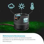 AquaPrecise Bewässerungssystem für Rasen bis 320 m², solarbetrieben, gleichmäßige Verteilung, Bluetooth, einfache Montage, für jeden Garten (16000-20)