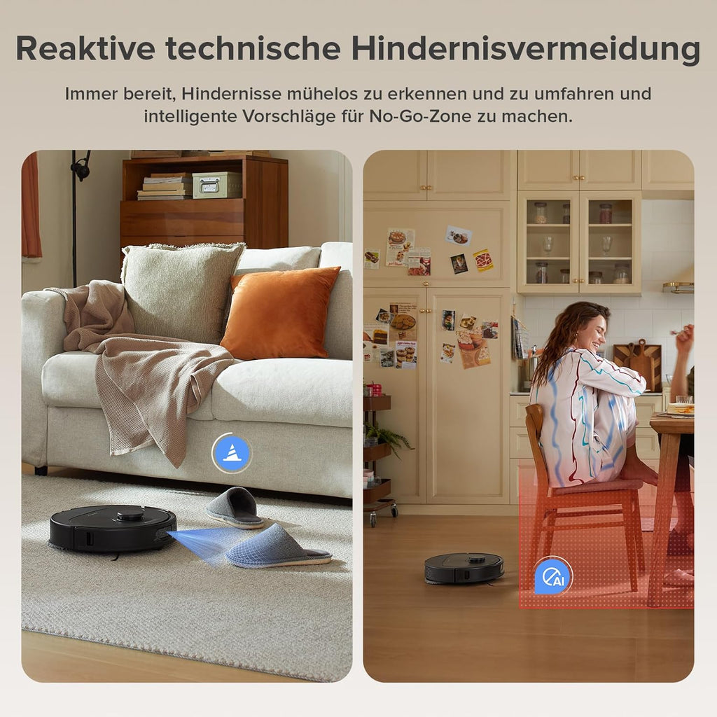 Qrevo Serie + Wischfunktion, 8000Pa (upgraded v. Qrevo S), Anti-Verfilz.-Bürste, Hindernisv., LiDAR-Nav., Dock, schwarz (QV35A)