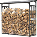 Metall Kaminholzregal 185x70x185 cm, 40 mm Stahlprofil, Anthrazit, Wetterfest, Kapazität 2,3 m³ (3,5 SRM), XXL Garten Kaminholzunterstand Stapelhilfe