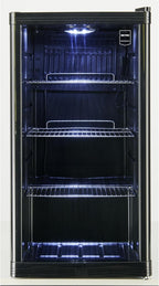 Mini-Kühlschrank 88 L GPC1088, 1.052 kWh/24h, 3 Edelstahl-Drahtböden, schwarz