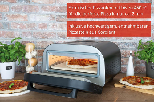 68815 Don Luigi Pizzaofen, elektrisch, 450°C, 2 Min., 1700W, inkl. Zubehör, hitzeisoliert, gleichmäßige Hitze