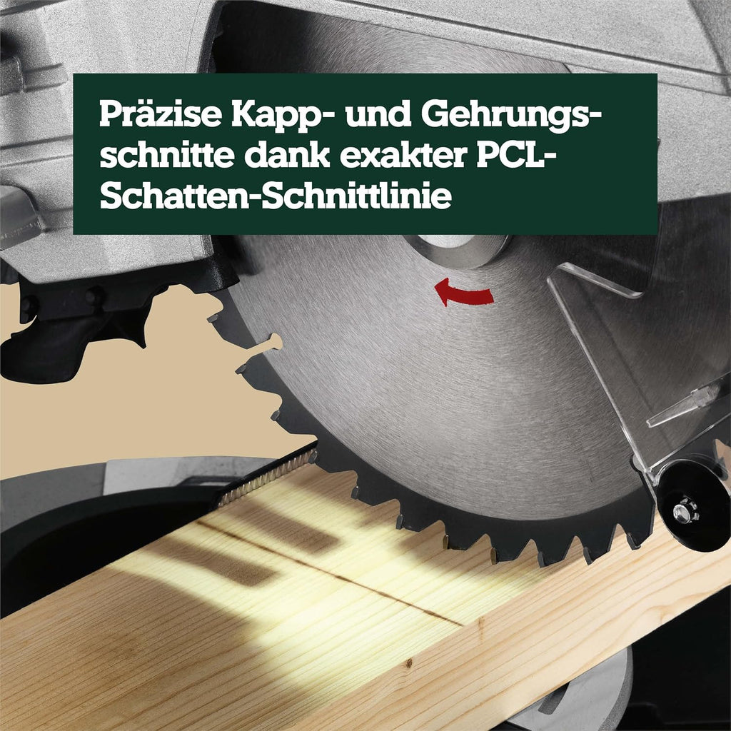 Kapp- und Gehrungssäge KGS 254 M – Precision Cut Line, 254 mm Sägeblatt, Zugfunktion, 2 m Kabellänge