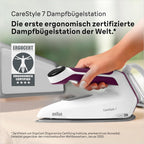 CareStyle 7 IS 7266 VI Dampfbügelstation, FreeGlide 3D Sohle, iCare, iMode, V-Dampf, FastClean, 550g/min Dampfstoß, 2L Tank, 2700W, Weiß-Violett