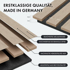 5 Stück Akustikpaneele Holz 240x50 cm - Eiche Geölt Dekor - Wandverkleidung als 3D Lamellenwand für effektiven Schallschutz - Holzpaneele