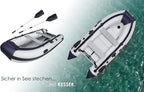 Schlauchboot Wave 230-320 cm aufblasbar 6-tlg. Set – Bank, Pumpe, Paddel, Rep.-Set, Tasche, Angelboot, Paddelboot, Motor möglich, salzwasserfest