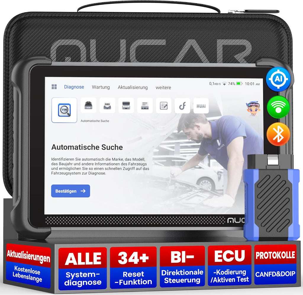 AI-OBD2 892BT Diagnosegerät, 34 Reset-Funktionen, volle Systemdiagnose, ECU-Kodierung, BI-direktionale Steuerung