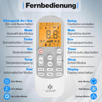 Klimaanlage Set Split, WiFi/App, Kühlen A++/Heizen A+, 18000 BTU/h (5300W), sehr leise, R32, Fernbedienung, Timer, Montagematerial, Weiß