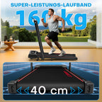Laufband für Zuhause, Walking Pad, 1-12 km/h, klappbar, 9% Steigung, leise, LCD, Fernbedienung + App + Handlauf-Tasten, 150 kg