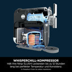 SLUSHi Maschine für Slush, Eis-Cocktails, Frappé, Milchshakes & gefrorenen Saft - WhisperChill-Technologie - 1,9 L - Blau/Grau FS301EU