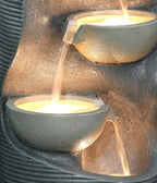 Gartenbrunnen Salo mit LED Beleuchtung, ca. 81x34x33 cm, Polyresin, grau