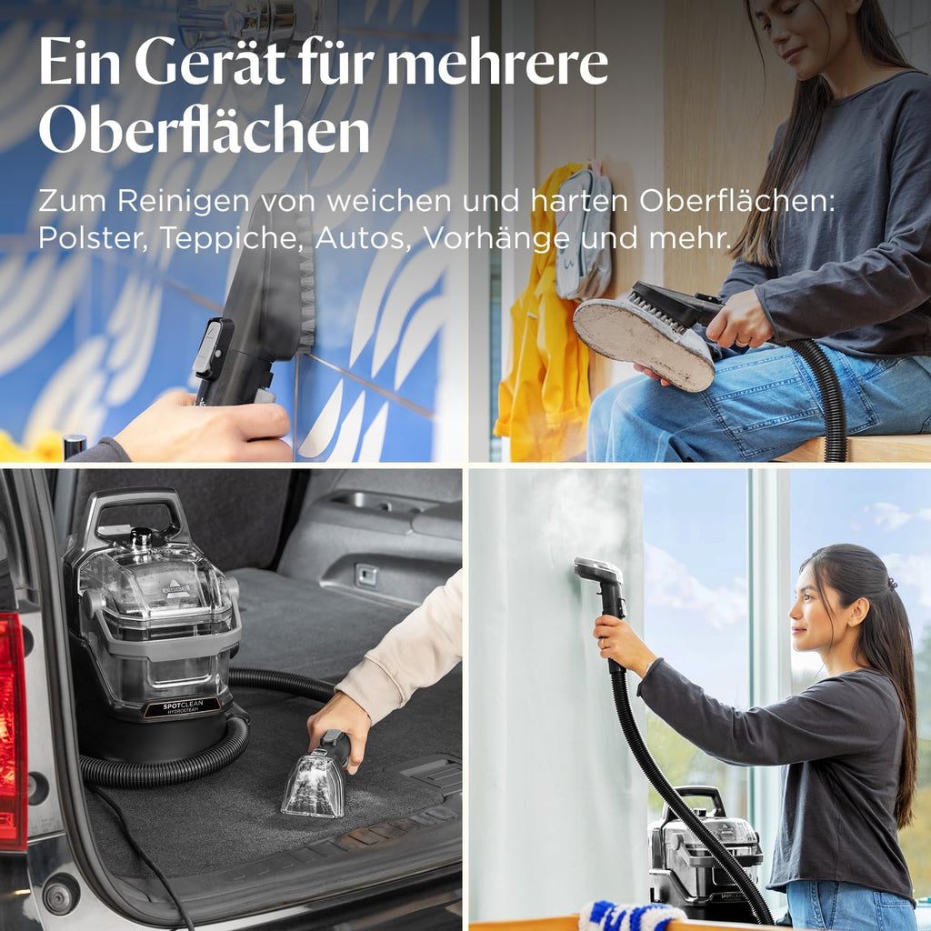SpotClean HydroSteam Polster- und Teppichreiniger mit HydroSteam Dampf- & Nasssauger, 1000W Motor, für Teppiche, Polster, Auto, Modell 3689N