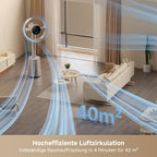 MF10 Flügelloser Ventilator mit 270°-Raumluftstrom, temperaturadaptiver Luftstrom, intelligenter Windstrom, waschbarer Filter