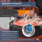 Whirlpool Outdoor Aurora | RGB LED Beleuchtung - 6 Personen aufblasbar - UVC+ Wasserreinigung - ⌀ 204 cm - Aufstellpool mit Fernbedienung - Hot Tub