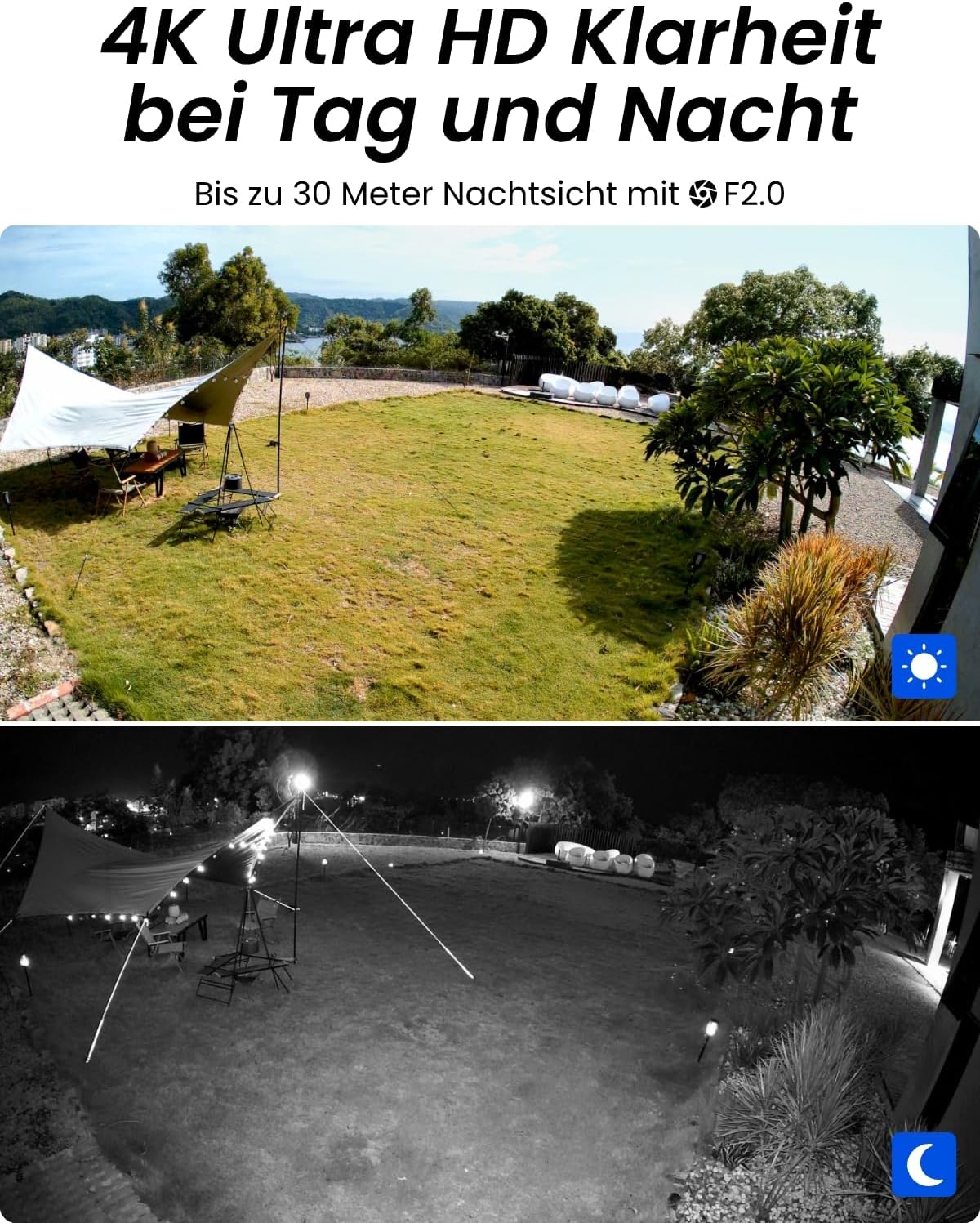 4K Überwachungskamera Set, 8CH PoE NVR mit 4X 8MP Kameras, Personenerkennung & Fahrzeugerkennung, 24/7 Aufnahme, RLK8-800B4 Schwarz
