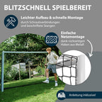 Fußballtor Advanced 120/180/240/300 - wetterfest, standfest, engmaschiges Netz - für Kinder, Jugendliche & Erwachsene - Garten-Fußball-Trainingstor