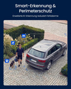 Dreifachobjektiv PoE Sicherheitskamera Außen, 10MP 180° Panorama & 4K PT Auto-Track., KI-Videosuche, Perimeter-Schutz, Farb-/IR-Nacht., 24/7-Aufz., OMVI 3i