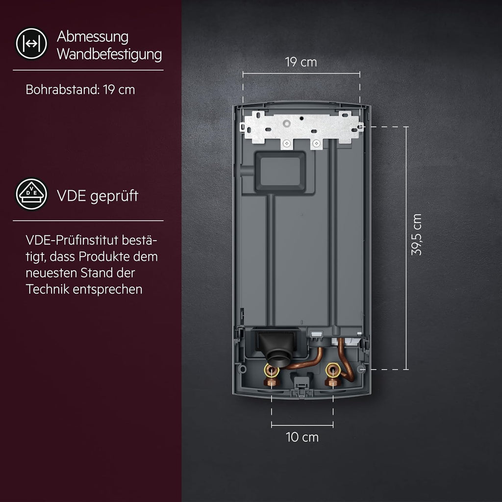 DDLE Basis 18/21/24 kW, elektron. Durchlauferhitzer, umschaltbar, 4 Symbole für Temperatur, 400V Festanschluss, VDE-geprüft, 222390