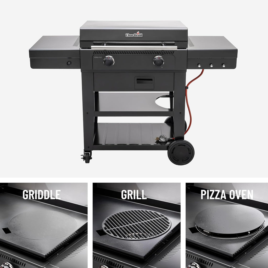 Griddle-Gasgrill Plancha Versa-Tile - 3-in-1 System: Griddle, Grill & Pizzaofen, 2-Zonen
