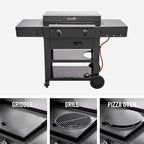 Griddle-Gasgrill Plancha Versa-Tile - 3-in-1 System: Griddle, Grill & Pizzaofen, 2-Zonen
