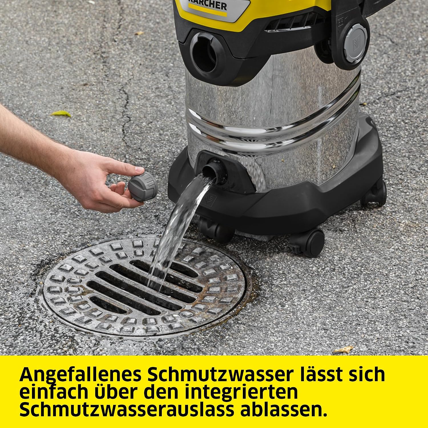 WD 7 Control P S 30/6/35/T Nass-/Trockensauger, FILT!elligence, Fernbedienung, Steckdose, Blasfunktion, 1400W, 30l Edelstahl