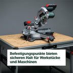 Multifunktionstisch MWB 100: Klappwerkbank, Transportgriffe, höhenverstellbare Beine, Nivellierfuß, mit Zwingen, Bankhaken, Eckverbinder, max. 120 kg