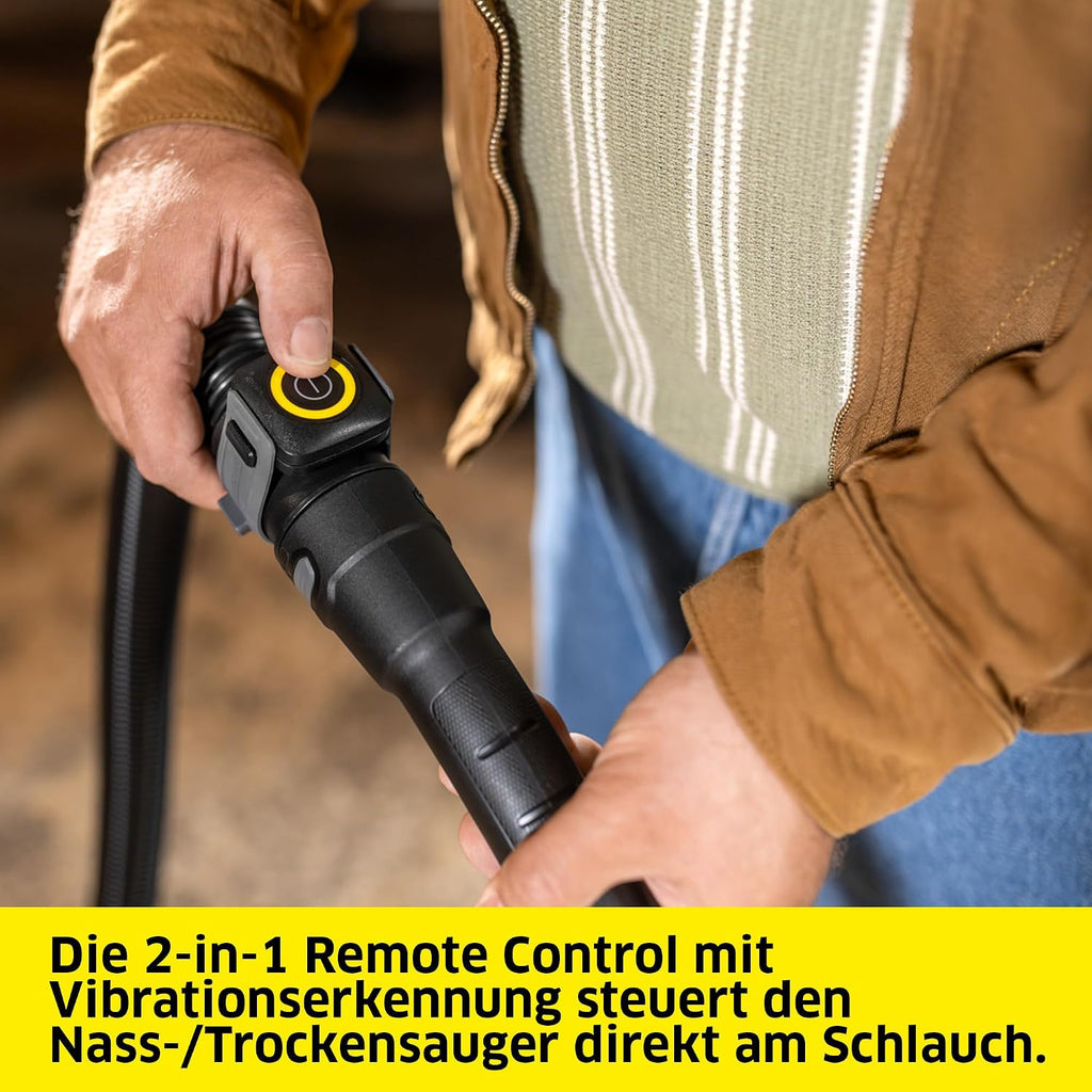 WD 7 Control P S 30/6/35/T Nass-/Trockensauger, FILT!elligence, Fernbedienung, Steckdose, Blasfunktion, 1400W, 30l Edelstahl