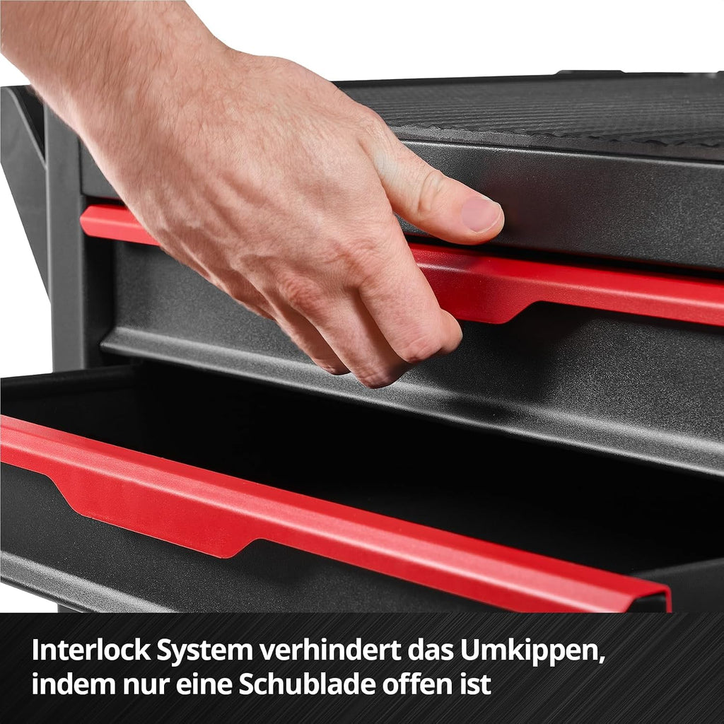 Leerer Werkstattwagen mit 6 Schubladen, Interlock-System, kugelgelagerten Führungsschienen, 135 kg Tragfähigkeit, Feststellrollen